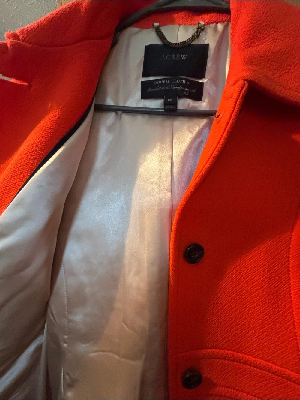 J. Crew Double Cloth Manifattura di Carmignano Italian Wool Coat